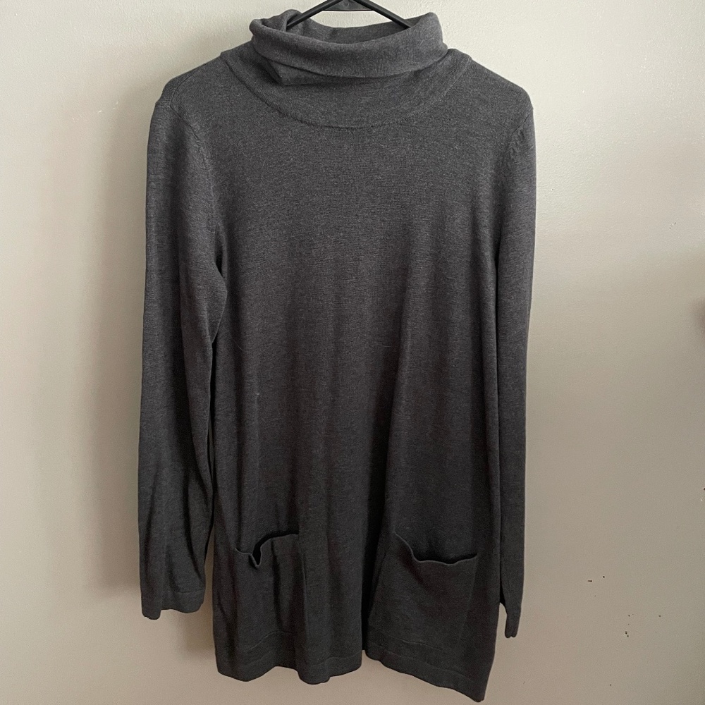 Talbots Sweater Turtleneck Size M Charcoal Gray